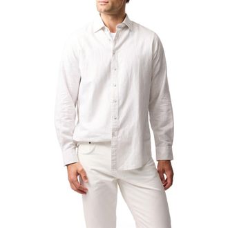Rodd & Gunn Batista Hill Stripe Linen & Cotton Button-Up Shirt in Sand at Nordstrom Rack, Size Xx-Large