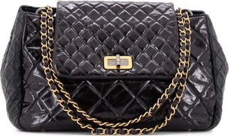 Chanel Accordion Reissue Flap Bag Quilted Glazed Calfskin Maxi shoulder bag - Zwart