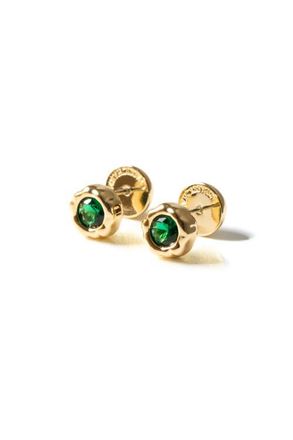 Classicharms Skyler Molten Cubic Zirconia Stud Earrings in Gold/green at Nordstrom
