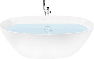 Beliani Ba&ntilde;era Independiente De Acr&iacute;lico Dise&ntilde;o Moderno 160 Cm Ba&ntilde;o Blanco Kollpa
