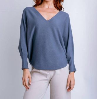 Kerisma Ryu V-Neck Top In Stormy Blue
