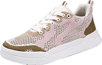 Generic Arch Support Walking Trainers for Women Ladies Wide Fit Lightweight Shoes Ladies Fashion Solid Color Mesh Breathable Round Toe Low Top Flat Sports & O