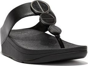 FitFlop Metallic Medallion Flip Flop in All Black at Nordstrom Rack, Size 8.5