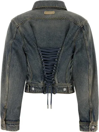 Alexander McQueen Womens Denim Jacket Blue Cotton