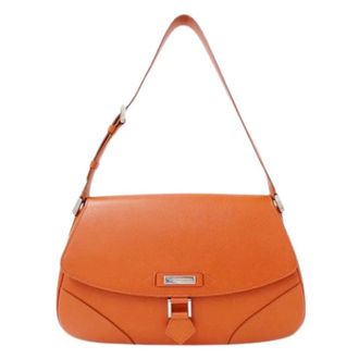 Burberry Pre-owned Vintage Schoudertas - Dames - Vintage Schoudertas - Oranje - ONE Size - Leer - Vintage