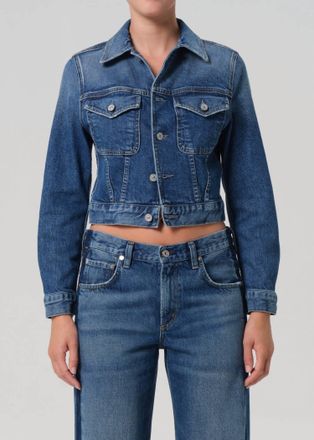 Citizens Of Humanity Charisse Shrunken Denim Jacket In Briar