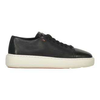 Santoni Sneakers, female, Black, Size: 10 1/2 US Leather Sneakers
