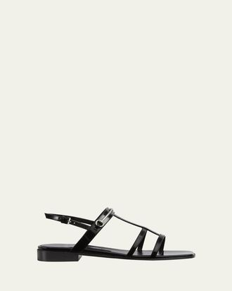 Gucci Divine Leather Slingback Sandals