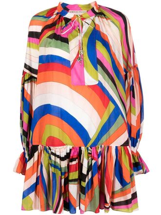 Pucci Abito corto con stampa Iride - Blu