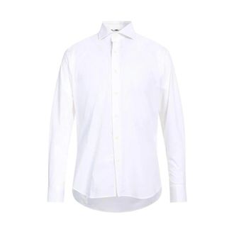 Aquascutum Katoenen overhemd met geborduurd logo - Heren - Casual Overhemden - Wit - L - Katoen - Overhemden