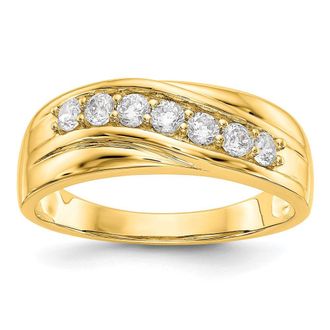 Diamond2Deal 14k Gold Lab Grown Diamond Wedding Band Ring 1/2Ct Clarity- VS Color- G-H