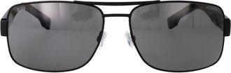 HUGO BOSS Rechthoekige Zonnebril - unisex - Zonnebrillen - Zwart - 62 MM - Accessoires