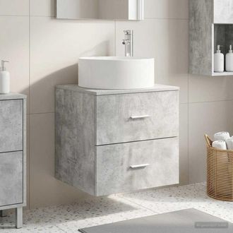 vidaXL Vidaxl Mobile Lavabo Da Parete Grigio Cemento 49,5 X 44,5 X 65,5