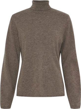 BTF-CPH Btfcph - Fijngebreide coltrui pullover - Dames - Truien - Bruin - Maat: XL Wol