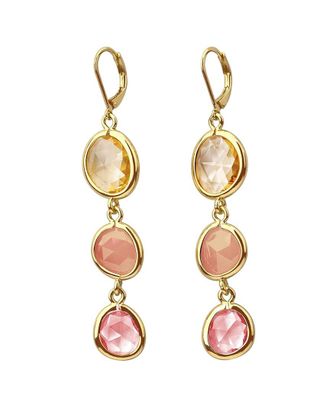 Liv Oliver 18K Plated 18.57 Ct. Tw. Quartz Drop Earrings