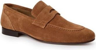 Bruno Magli Nathan Penny Loafer in Cognac Suede at Nordstrom Rack, Size 7.5