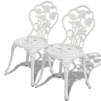 vidaXL Vidaxl - Set 2 Eleganti Sedie Da Esterni In Alluminio Pressofuso Disponibili Vari Colori Colore : Bianco