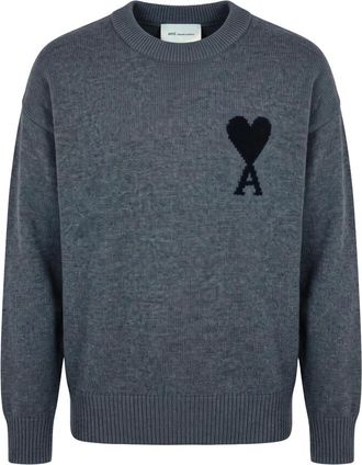 Ami Su&eacute;ter De Coeur - Knitwear - Hombre - Gris - M