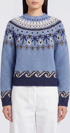 Alanui Maglia girocollo in lana vergine con motivo etnico jacquard