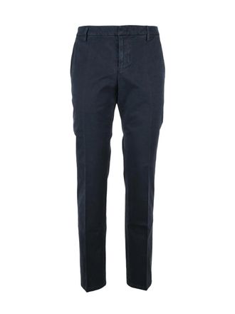 Dondup Blue Spiritissimo Tailored Cotton-Linen Blend Trousers