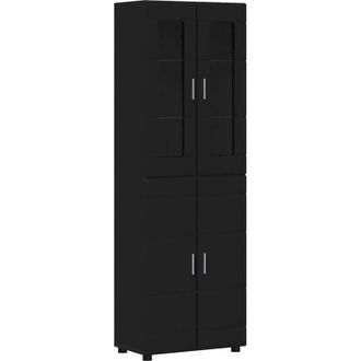 vidaXL Highboard FLORIN Black 60 x 35 x 182 cm Engineered Wood vidaXL