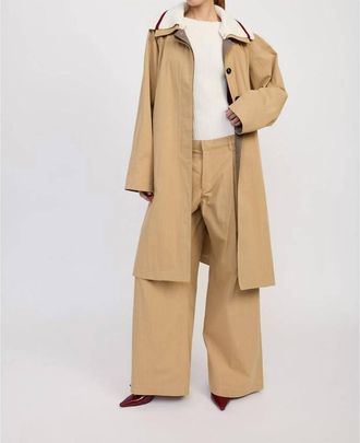 En Saison Marleigh Long Car Coat In Khaki