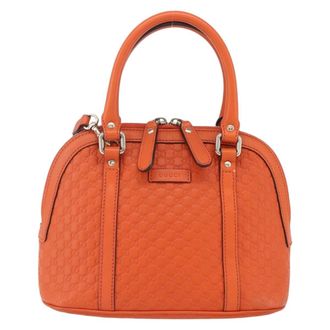 Gucci Convertible Dome Satchel Guccissima Leather Orange Leather Handbag (Pre-Owned)