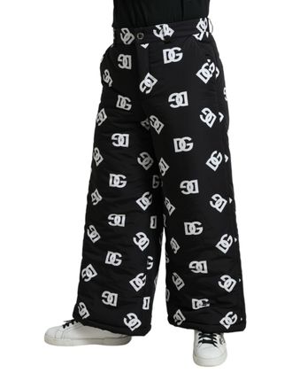 Dolce & Gabbana Logo-Print Nylon Trousers - Black