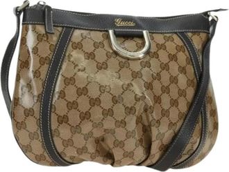 Gucci Pre-owned Cross Body Bags, female, Beige, Size: ONE SIZE Pre-owned Vintage GG Canvas Shoulder Bag