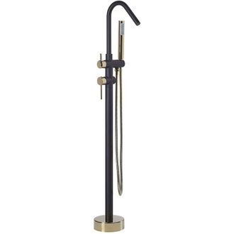 Beliani Miscelatore per Vasca Freestanding Nero Opaco con Doccetta 118 cm Victoria