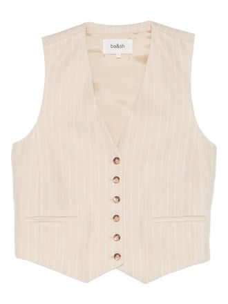BA&SH Patsy gilet - women - Viscose/Linen/Flax/Viscose - 0 - Neutrals