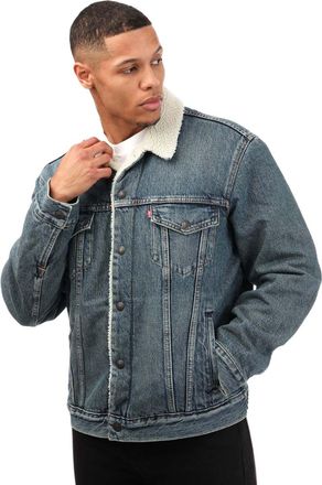 Levi's Mens Levis Type III Sherpa Trucker Jacket in Denim - Blue Cotton - Size Medium