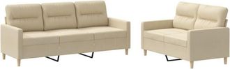 vidaXL Vidaxl - Juego De Sof&aacute;s Con Cojines 2 Piezas Tela Crema
