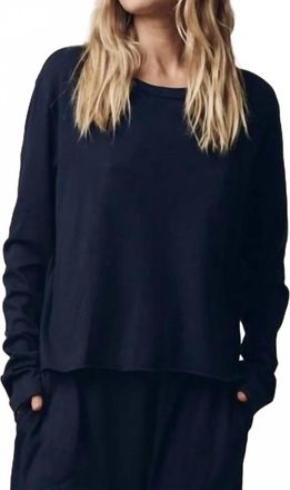 The Great. Long Sleeve Crop Tee In True Navy