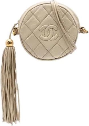 Chanel Pre-owned Crossbody Bag - Dames - Vintage Schoudertas - Beige - ONE Size - Leer - Vintage