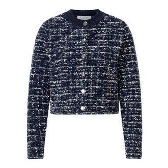 Rich & Royal Fancy Tape Boucle Vest - Dames - Vesten - Blauw - L - Wol - Truien & Vesten