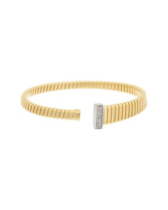 Meshmerise 18K Over Silver 0.12 Ct. Tw. Diamond Goose Bangle Bracelet