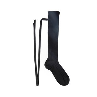 Ann Demeulemeester Jost Knee-High Socks with Ribbon Detail
