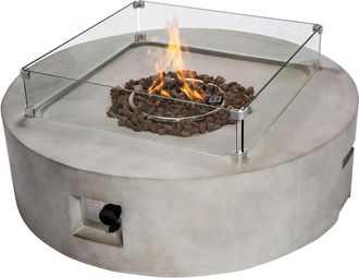 Teamson Home Allaperto Giardino Molto Grande, Bruciatore da Tavolo con Braciere a Gas Propano, Braciere senza Fumo, Riscaldatore per Mobili da Giardino in