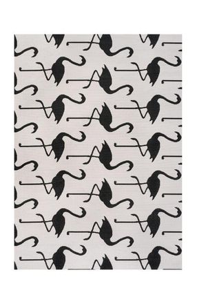 Jonathan Y Designs Liana Casual Coastal Flamingos Two-Tone Indoor/Outdoor Area Rug in White/black at Nordstrom, Size 8Ft 0In X 10Ft 0In
