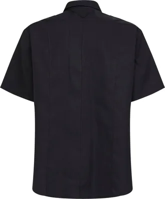 Prada Womens Short-Sleeved Shirt Black Cotton
