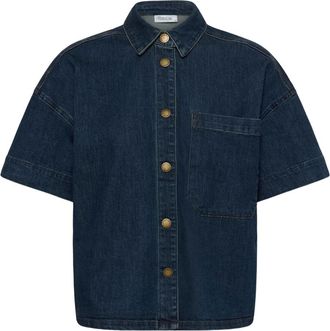 MY ESSENTIAL WARDROBE Sofia Boxy Shirt - Blouses & Shirts - Mujer - Azul - 3XL