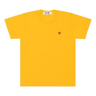 Comme Des Gar&ccedil;ons (WMNS) COMME des GARCONS PLAY Color Series T-Shirt Small Red Heart Emblem Yellow AZ-T313-051-2