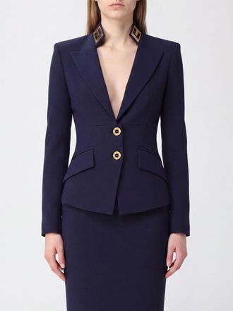 Elisabetta Franchi Single-Breasted Cr&ecirc;pe Blazer with Slim Fit and Padded Shoulders