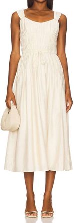 Paige Arpeggio Midi Dress In Oyster White