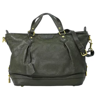 Louis Vuitton Stellar Mahina Leather Khaki Leather Handbag (Pre-Owned)