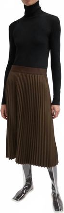 Tibi Featherweight Ribbed Turtleneck Top In Black