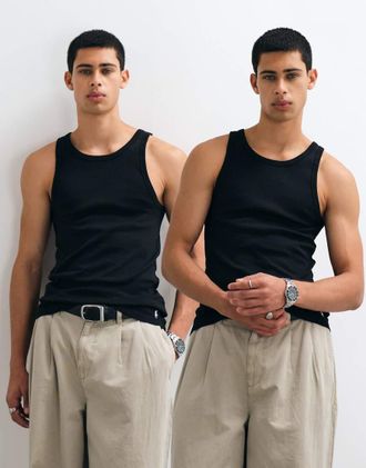Polo Ralph Lauren confezione da 2 canotte nere-Nero