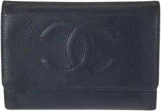 Chanel Pre-owned Wallets, female, Black, Size: ONE SIZE Pre-owned Caviar Skin Wallet