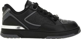 Versace Greca Medusa Lage Sneakers - Heren - Schoenen - Zwart - Maat: 44 EU Leer